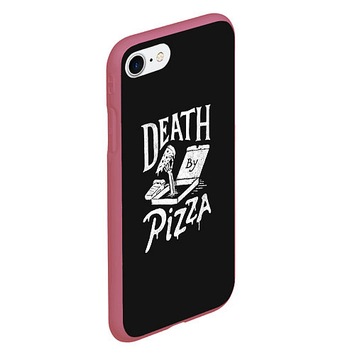 Чехол iPhone 7/8 матовый Death By Pizza / 3D-Малиновый – фото 2