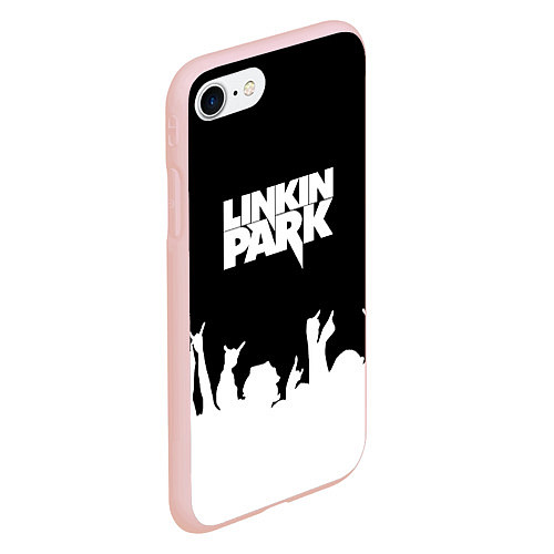 Чехол iPhone 7/8 матовый Linkin Park: Black Rock / 3D-Светло-розовый – фото 2