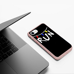 Чехол iPhone 7/8 матовый Stranger Things RUN, цвет: 3D-светло-розовый — фото 2