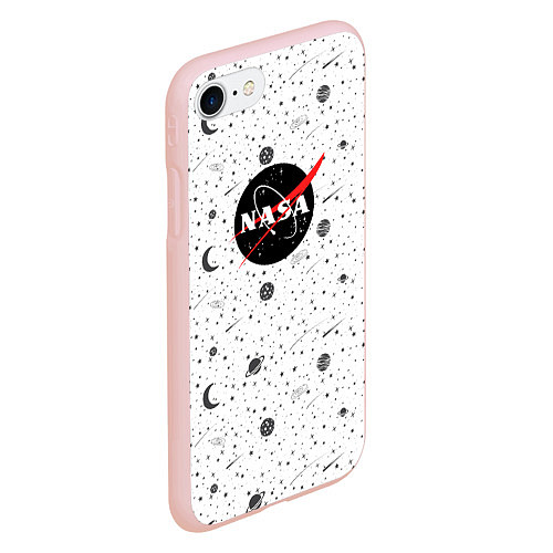 Чехол iPhone 7/8 матовый NASA: Moonlight / 3D-Светло-розовый – фото 2