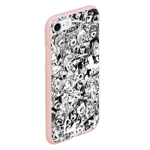 Чехол iPhone 7/8 матовый Ahegao: Black & White / 3D-Светло-розовый – фото 2