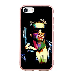 Чехол iPhone 7/8 матовый Terminator Art, цвет: 3D-светло-розовый