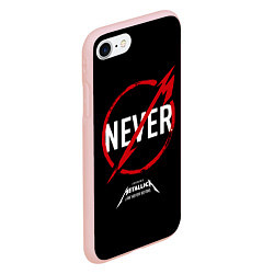 Чехол iPhone 7/8 матовый Metallica: Like Never Before, цвет: 3D-светло-розовый — фото 2