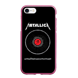Чехол iPhone 7/8 матовый Metallica Vinyl, цвет: 3D-малиновый
