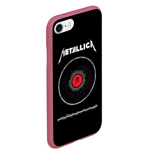 Чехол iPhone 7/8 матовый Metallica Vinyl / 3D-Малиновый – фото 2