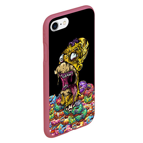 Чехол iPhone 7/8 матовый Zombie Homer / 3D-Малиновый – фото 2