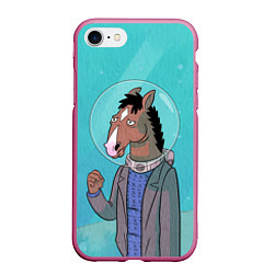 Чехол iPhone 7/8 матовый BoJack, цвет: 3D-малиновый