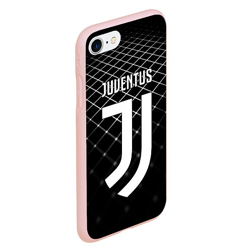 Чехол iPhone 7/8 матовый FC Juventus: Black Lines / 3D-Светло-розовый – фото 2