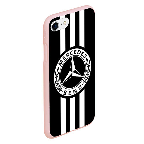 Чехол iPhone 7/8 матовый Mercedes-Benz Black / 3D-Светло-розовый – фото 2