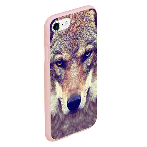 Чехол iPhone 7/8 матовый Angry Wolf / 3D-Светло-розовый – фото 2