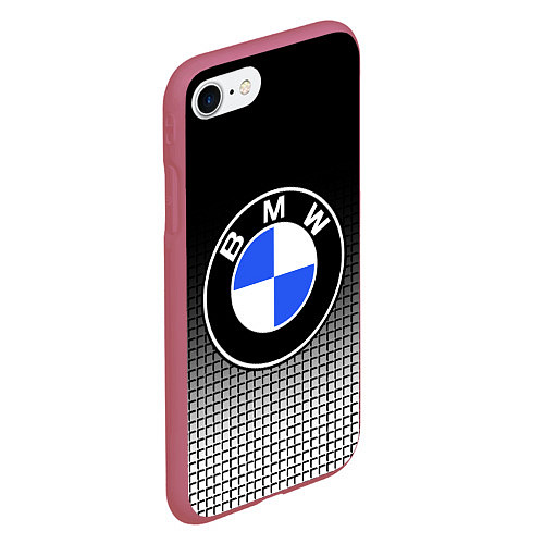 Чехол iPhone 7/8 матовый BMW 2018 Black and White IV / 3D-Малиновый – фото 2