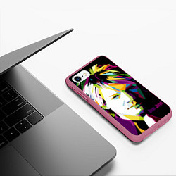 Чехол iPhone 7/8 матовый Jon Bon Jovi Art, цвет: 3D-малиновый — фото 2