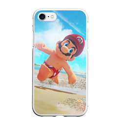 Чехол iPhone 7/8 матовый Super Mario Summer Odyssey, цвет: 3D-белый