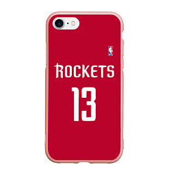 Чехол iPhone 7/8 матовый Rockets: Houston 13, цвет: 3D-светло-розовый