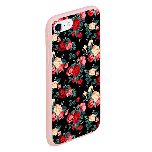 Чехол iPhone 7/8 матовый Кустовые розы / 3D-Светло-розовый – фото 2
