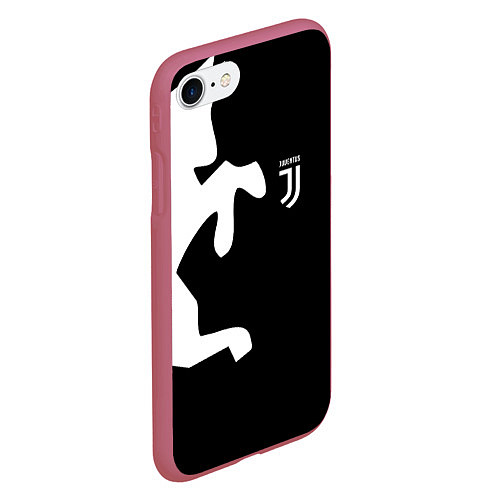 Чехол iPhone 7/8 матовый FC Juventus Bull / 3D-Малиновый – фото 2