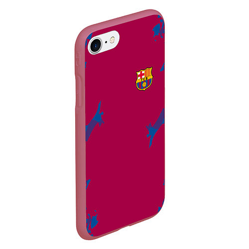 Чехол iPhone 7/8 матовый FC Barcelona: Purple Original / 3D-Малиновый – фото 2