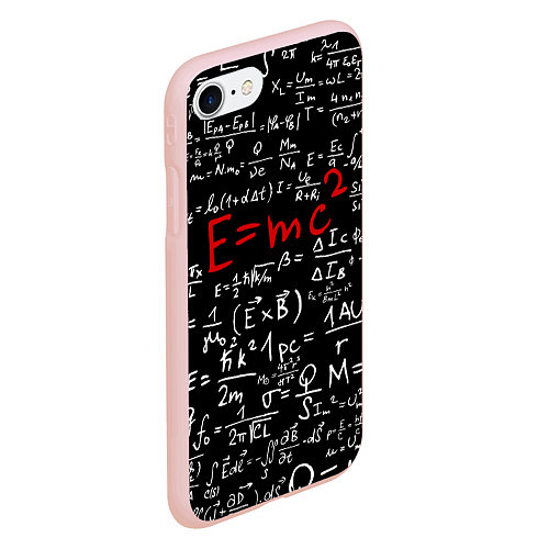 Чехол iPhone 7/8 матовый E=mc2 / 3D-Светло-розовый – фото 2