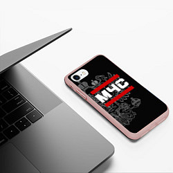 Чехол iPhone 7/8 матовый МЧС: герб РФ, цвет: 3D-светло-розовый — фото 2
