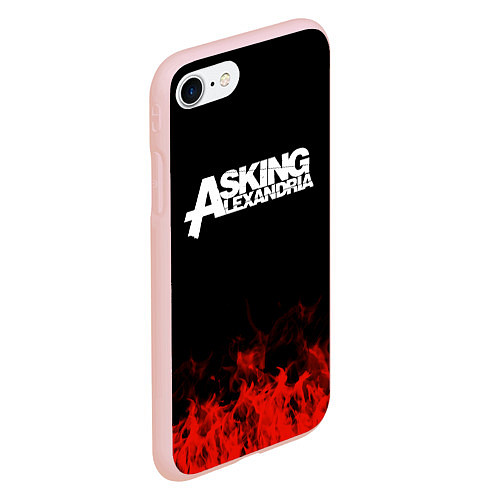 Чехол iPhone 7/8 матовый Asking Alexandria: Flame / 3D-Светло-розовый – фото 2