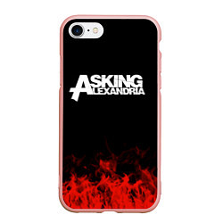 Чехол iPhone 7/8 матовый Asking Alexandria: Flame, цвет: 3D-светло-розовый