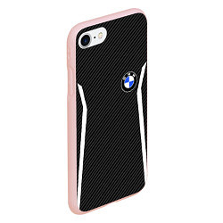Чехол iPhone 7/8 матовый BMW CARBON БМВ КАРБОН, цвет: 3D-светло-розовый — фото 2
