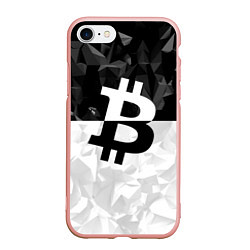 Чехол iPhone 7/8 матовый Bitcoin: Poly Style, цвет: 3D-светло-розовый