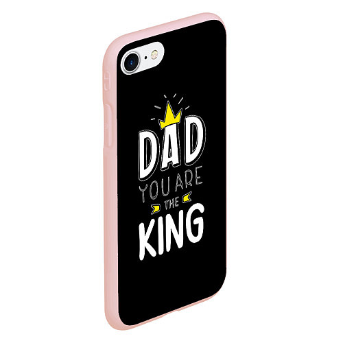 Чехол iPhone 7/8 матовый Dad you are the King / 3D-Светло-розовый – фото 2