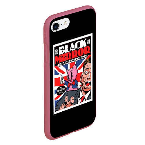 Чехол iPhone 7/8 матовый Black Mirror: Pig Poster / 3D-Малиновый – фото 2