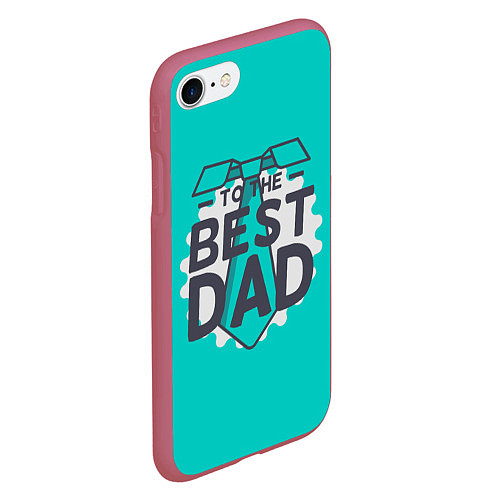 Чехол iPhone 7/8 матовый To the best Dad / 3D-Малиновый – фото 2