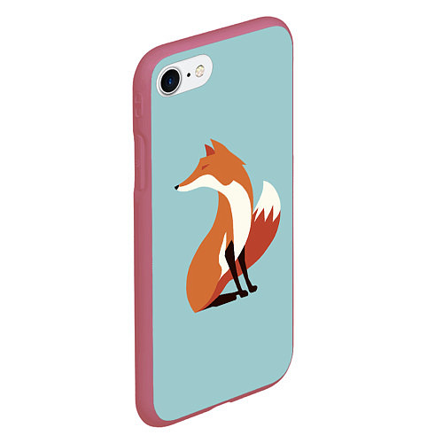 Чехол iPhone 7/8 матовый Minimal Fox / 3D-Малиновый – фото 2