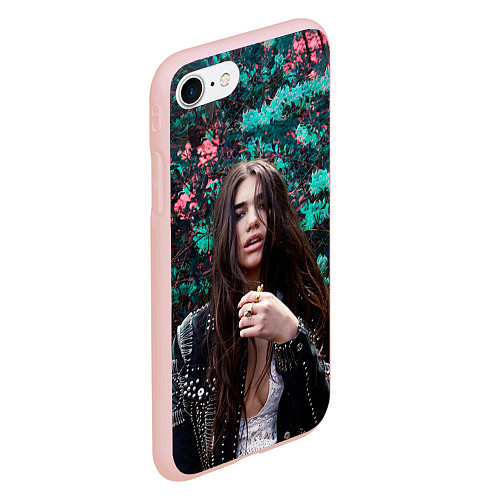 Чехол iPhone 7/8 матовый Dua Lipa: Floral / 3D-Светло-розовый – фото 2