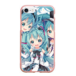 Чехол iPhone 7/8 матовый Hatsune Miku, цвет: 3D-светло-розовый