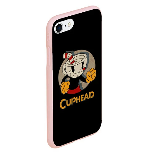 Чехол iPhone 7/8 матовый Cuphead: Mugman / 3D-Светло-розовый – фото 2