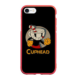 Чехол iPhone 7/8 матовый Cuphead: Mugman, цвет: 3D-красный