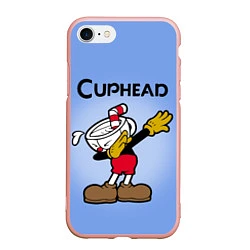 Чехол iPhone 7/8 матовый Cuphead Dab, цвет: 3D-светло-розовый