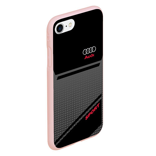 Чехол iPhone 7/8 матовый Audi: Crey & Black / 3D-Светло-розовый – фото 2