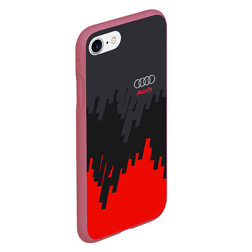 Чехол iPhone 7/8 матовый Audi: Tricolor / 3D-Малиновый – фото 2