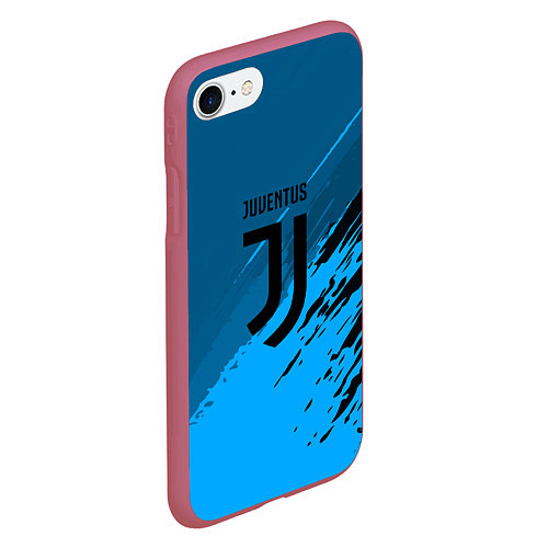 Чехол iPhone 7/8 матовый FC Juventus: Abstract style / 3D-Малиновый – фото 2