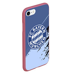 Чехол iPhone 7/8 матовый FC Bayern Munchen: Abstract style, цвет: 3D-малиновый — фото 2