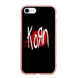 Чехол iPhone 7/8 матовый Korn: Blood, цвет: 3D-светло-розовый