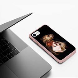 Чехол iPhone 7/8 матовый Лесной защитник, цвет: 3D-светло-розовый — фото 2