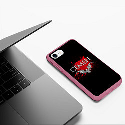 Чехол iPhone 7/8 матовый Готический Семен, цвет: 3D-малиновый — фото 2