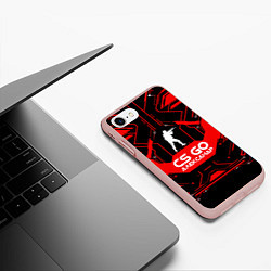 Чехол iPhone 7/8 матовый CS:GO - Александр, цвет: 3D-светло-розовый — фото 2