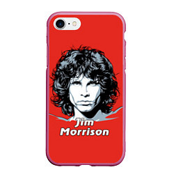 Чехол iPhone 7/8 матовый Jim Morrison, цвет: 3D-малиновый