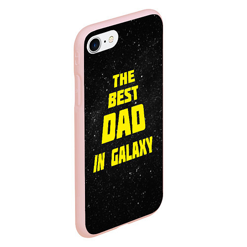Чехол iPhone 7/8 матовый The Best Dad in Galaxy / 3D-Светло-розовый – фото 2
