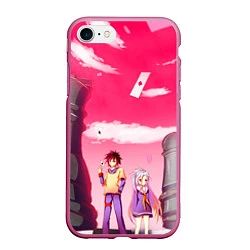 Чехол iPhone 7/8 матовый No Game No Life, цвет: 3D-малиновый