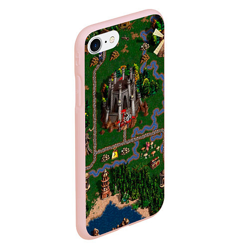 Чехол iPhone 7/8 матовый Heroes III: Map / 3D-Светло-розовый – фото 2