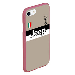 Чехол iPhone 7/8 матовый FC Juventus: Away 18/19, цвет: 3D-малиновый — фото 2