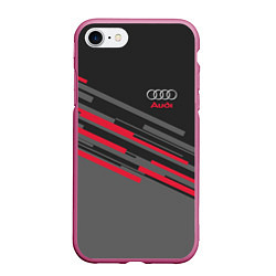 Чехол iPhone 7/8 матовый AUDI SPORT, цвет: 3D-малиновый